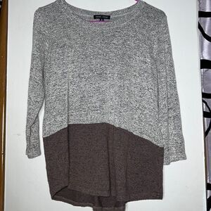 Moa Moa Sweater gray brown color block size medium